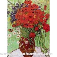 Wooden Jigsaw Puzzle Vase with Red Poppies and Daisies 1890 by Vincent Van Gogh 120 Unique Wooden Pieces Made in The USA by Nautilus Puzzles Challenge Any Puzzle Lover  B07NP4M6HD